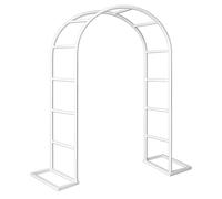 Garden Arch Metal Trellis for Climbing Plants, Wedding Decoration, Various Sizes 120-250cm, Sturdy Metal Support for Roses, White Color (W240 x H220cm)