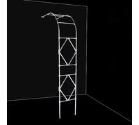 Garden Arch Metal Trellis for Climbing Roses Wall Mounted Decorative Arched Support Outdoor Steel Plant Arch for Patio 150x240cm White Color