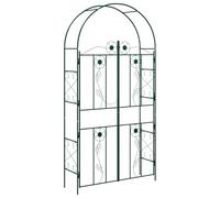 Garden Arch Plain Green Made of Robust Iron 115 x 37 x 226 cm Freestanding as a Trellis for Roses, Clematis, Grapevine and Climbing Plants in the Garden, Patio, Balcony, Arbor, Entrance Area
