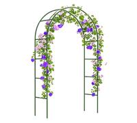 Garden Arch Trellis 1.4M Steel Frame 3.0M Wide Iron Arbor for Climbing Plants Wedding & Party Decor Green W3.5 x H2.2m Perfect for Wisteria & Morning Glory