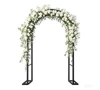 Garden Arch Trellis 240cm Wide - Metal Wedding Pergola Arbour Indoor/Outdoor Support for Lawn Party Ceremony Black 220cm HeightGarden Decoration