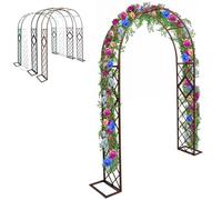 Garden Arch Trellis - Black Metal Arbor for Climbing Plants & Roses, Outdoor Wedding Gazebo - Durable Steel Structure, Available in White/Green/Bronze