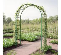 Garden Arch Trellis for Climbing Plants Iron Plant Stand Wedding Arch Flower Holder for Backyard Lawn Terrace Decor 240cm Height x 200cm Width (Green)