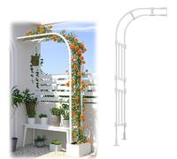 Garden Arch Trellis for Climbing Plants - Metal Half Moon Rose Arch Support Available in Va Widths (60/90/180/200/300/350/400cm) White 250x240x45cm