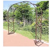 Garden Arch Trellis for Climbing Plants Sturdy Metal Rose Support Rust Resistant Garden Column Adjustable Width 140 380cm Brown Color Perfect for Outdoor Decor