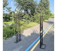 Garden Arch Trellis for Climbing Roses Metal Outdoor Plant Support Sturdy Garden Arbor Various Sizes (140x230cm 180x230cm 260x230cm 340x230cm) Brown Finish 220cm x 230cm x 40cm
