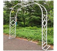 Garden Arch,Wedding Archway,Garden Arch Arbor, Heavy Duty Metal Iron Arbor, Decorative Support Arbors Trellis For Various Climbing Plant Flower,（White,W300xH230cm）
