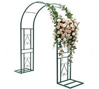 Garden Arch,Wedding Archway,Large Garden Arch Trellis With Base, Rustproof Climbing Plant Support Trellis Arch, Outdoor Decoration Rose Arbors,（Green,W300xH230cm）