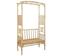 Garden Arch with Bench Natural Bamboo Outdoor Modern Seating Furniture vidaXL