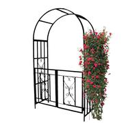 Garden Arch with Gate - Elegant Trellis for Climbing Plants, Roses & Vines - Decorative Archway for Weddings, Patios, Lawns & Backyards