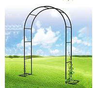 Garden Arch Wrought Iron 120-350 cm Width Perfect for Weddings Vine Plant Support Elegant Black Arched Arbor 1.2 m x 2.2 m (L x H)