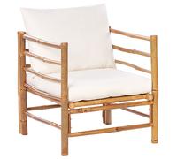Beliani Garden Armchair CERRETO Bamboo Wood Off-White, White