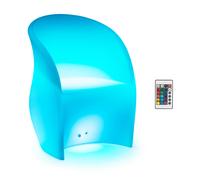 Garden Armchair With Coloured LED Lighting 80 x 60 cm - Bartending Accessories by Royal Catering Matte white