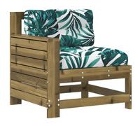 vidaXL Garden Armrest Sofa with Cushion Impregnated Wood Pine