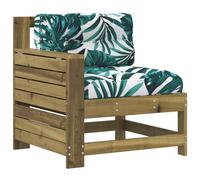 Garden Armrest Sofa with Cushion Outdoor Impregnated Wood Pine vidaXL