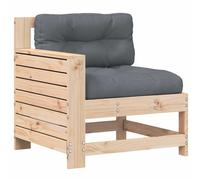 vidaXL Garden Armrest Sofa with Cushion Outdoor Sectional Sofa Solid Wood Pine