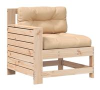vidaXL Garden Armrest Sofa with Cushion Solid Wood Pine