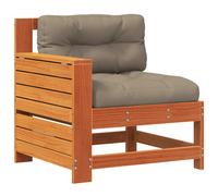 Garden Armrest Sofa with Cushion Outdoor Wax Brown Solid Wood Pine vidaXL