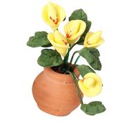 Garden Artifical Calla Miniature Plant Model Accessories Role Play Calla Green Doll House Props Tiny Artificial For Dollhouses