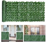 Garden Artificial Screening,Artificial Hedge Wall,Artificial Ivy Fence Screening,Plastic Ivy Screening,Decorative Artificial Ivy Leaf Green Hedge Roll,100pcs Zip Ties (Sweet Potato Leaves, 3 * 0.5m)