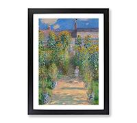 Garden At Vetheuil By Claude Monet Classic Painting Framed Print | A4 Black Framed Wall Art | Ready to Hang | Classic Floral Picture | Living Room Bedroom Lounge Office