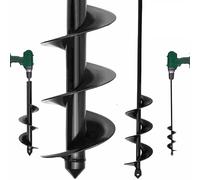 Garden Auger Drill Bit 2 piece - Extra Large 4x42+9x40cm Spiral Planting Auger for Hex Driver Drill, Garden Post Hole Digger for Planting Bulbs Seedlings