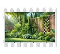 Garden Backdrop - 210 x 150 cm Patio Decoration, Greenery Photography Backdrop | For Home Gardeners Photographers Restaurant Cafe School Craft Fair Wedding Birthday Back Fence