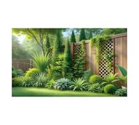 Garden Backdrop, Outdoor Decoration Cloth, 210x150cm, Fence Display Panel, Event Photo Screen, Decorative Wall Cover, for Wedding Birthday School Restaurant Backyard