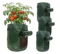 Garden Bags - 35x45cm Potato Growing Containers 4 Pieces Large PE Vegetable Seedling Bags With Flap Handles, Plant Bag For Potatoes Carrots Tomatoes Cucumbers And Vegetables
