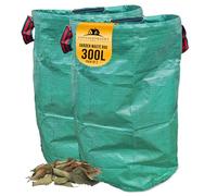 Garden Bags Heavy Duty with Handles - Reusable Garden Waste Bags Heavy Duty for Plant, Grass, Dirt, Leaves Collection, Waste Bags Reusable (Pack of 2, 300L)