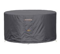 Garden Balsam Fire Pit Cover 600D Heavy Duty Waterproof Fabric With PVC Coating Round 28" Dia x 16" H Dark Grey Fits 22-26 inch Fire Pit Table Fade Resistant Outdoor Firepit Cover
