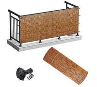 Garden Bamboo Privacy Fence Panels - Outdoor Roll Sun & Wind Protection for Balconies Patios and Pools (92x201cm) - Stylish Eco-Friendly Garden Decor