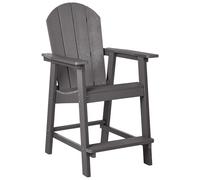 Beliani Garden Bar Chair Adirondack Synthetic Material Dark Grey