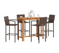Garden Bar Set 120 x 60 x 105 cm Brown Solid Acacia Wood Oil Finish Set of 5