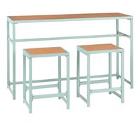Beliani Garden Bar Set 2 Seater Avetrana Light Green Metal
