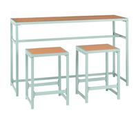 Beliani Garden Bar Set 2 Seater Avetrana Light Green Metal