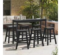 Garden Bar Set 6 pcs Black HDPE