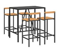 Garden Bar Set Bar Table and Chair Poly Rattan and Solid Wood Acacia vidaXL