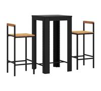 Garden Bar Set Bar Table and Chair Poly Rattan and Solid Wood Acacia vidaXL