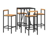 Garden Bar Set Bar Table and Chair Poly Rattan and Solid Wood Acacia vidaXL