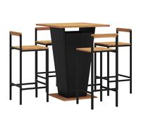 Garden Bar Set Bar Table and Chair Poly Rattan and Solid Wood Acacia vidaXL