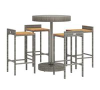 Garden Bar Set Bar Table and Chair Poly Rattan and Solid Wood Acacia vidaXL