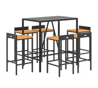 Garden Bar Set Bar Table and Chair Poly Rattan and Solid Wood Acacia vidaXL