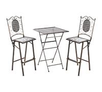 Beliani Garden Bar Set Folding Bormio Metal Black, Black