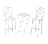 Beliani Garden Bar Set Folding Trieste Metal Light Beige