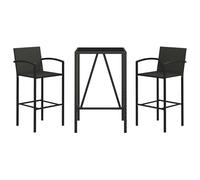 Garden Bar Set Outdoor Bar Set Table Chair Patio Stool Poly Rattan vidaXL