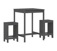 Garden Bar Set Outdoor Bar Table Set Bar Stool 3 Piece Solid Wood Pine vidaXL