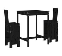 Garden Bar Set Outdoor Bar Table Set Bar Stool 3 Piece Solid Wood Pine vidaXL