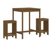 Garden Bar Set Outdoor Bar Table Set Bar Stool 3 Piece Solid Wood Pine vidaXL
