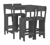 Garden Bar Set Outdoor Bar Table Set Bar Stool 5 Piece Solid Wood Pine vidaXL